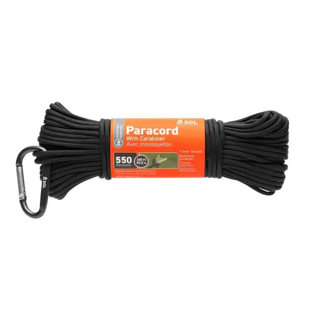 100 550 Paracord, 100Ft with Carabiner