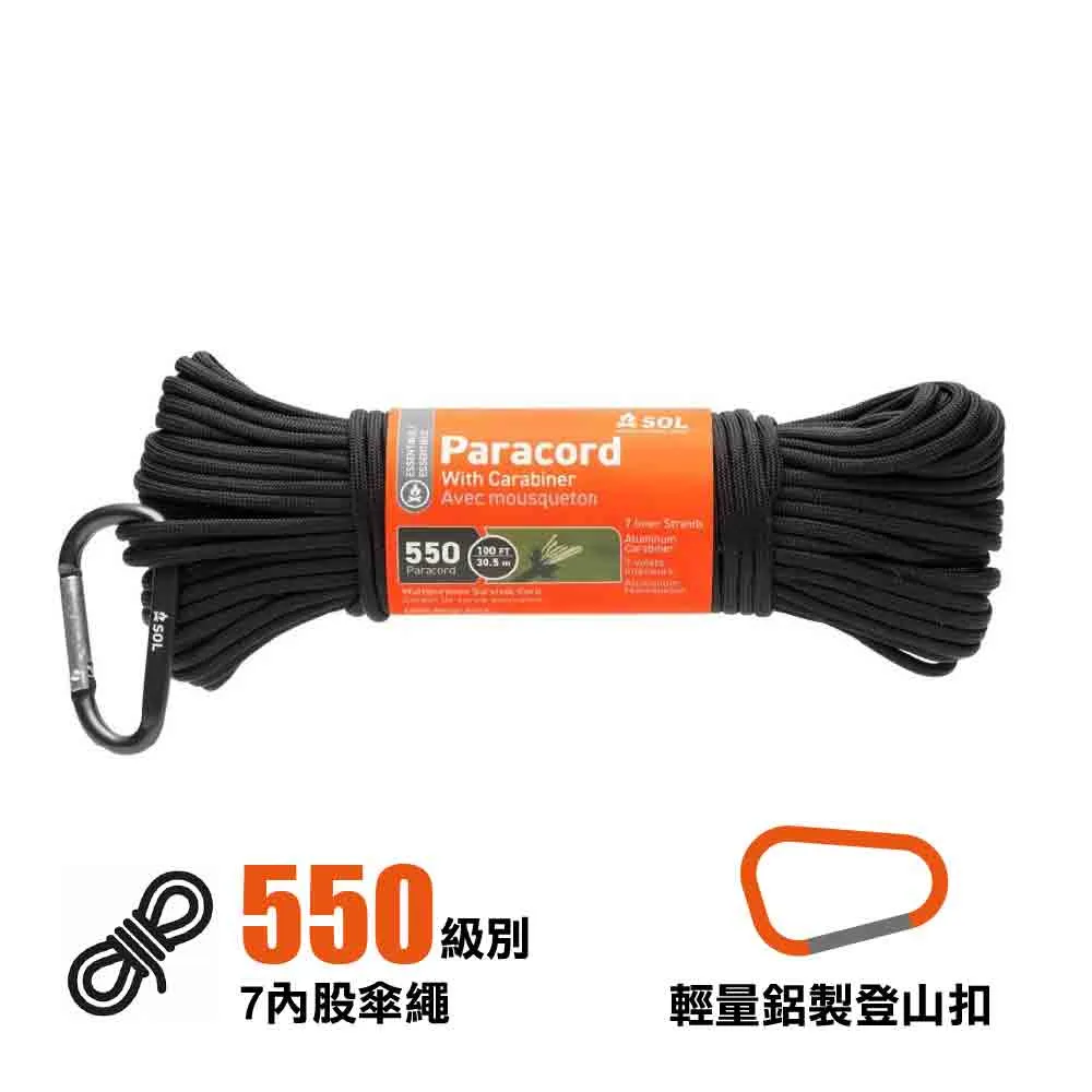 100 550 Paracord, 100Ft with Carabiner