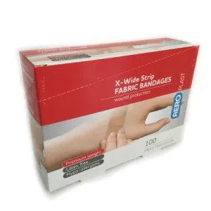 100 X-Wide Strips Fabric Bandages Aeroplast