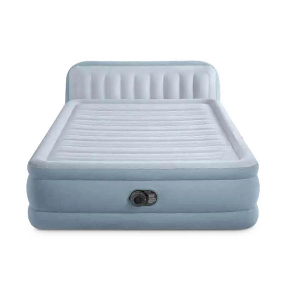  220-240V Queen Plush Headboard Airbed W/Fiber-Tech Rp