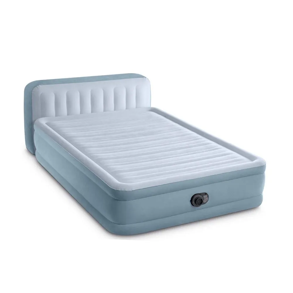  220-240V Queen Plush Headboard Airbed W/Fiber-Tech Rp