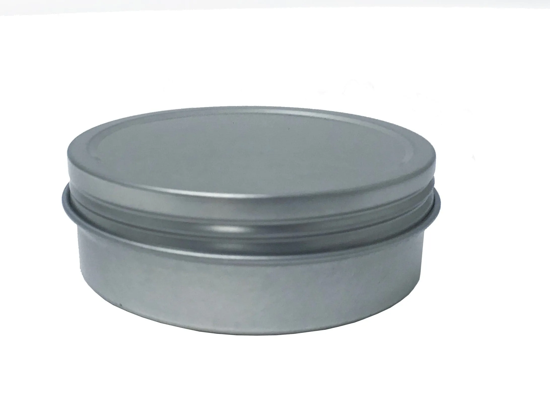 2oz Round Steel Tin Container - Screw Top
