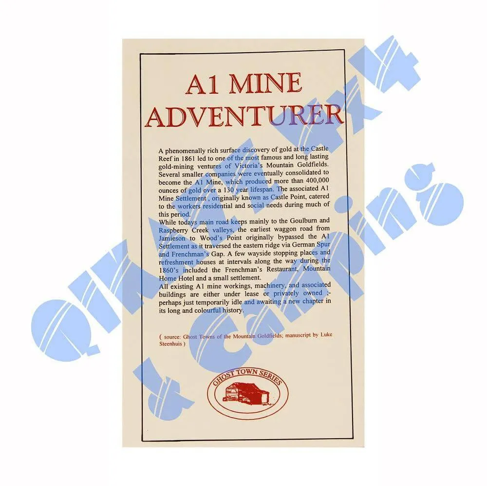 Adventurer Maps - A1 Mine - The Ghost Town Series