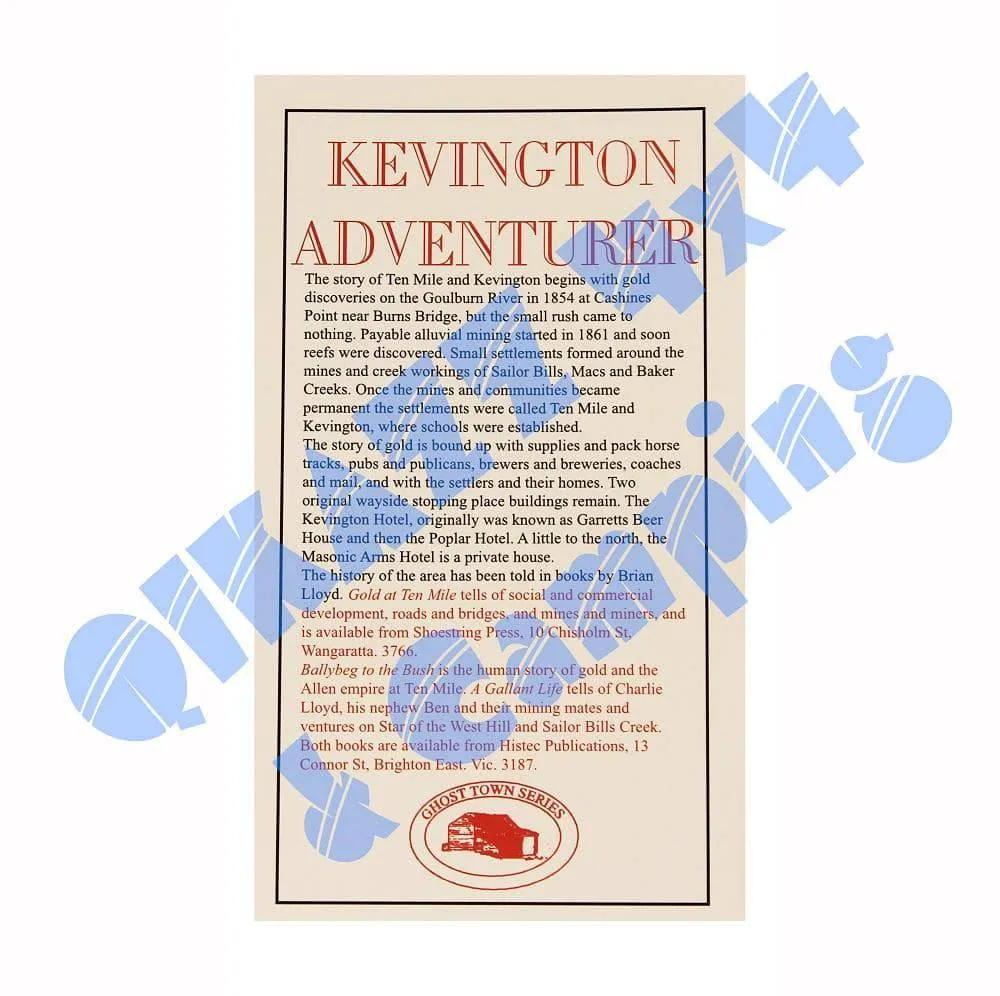 Adventurer Maps - Kevington - The Ghost Town Series