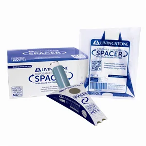 ASTHMA SPACERS 25 PER BOX DISPOSABLE DUAL VALVE HOLDING CHAMBER