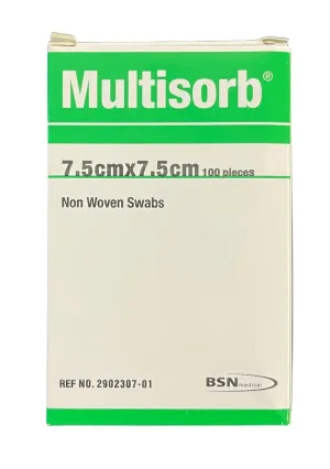 BSN Medical Multisorb Swab Non-Woven 7.5cm x 7.5cm Box 100