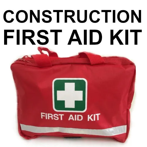 CONSTRUCTION FIRST AID KIT RED BAG