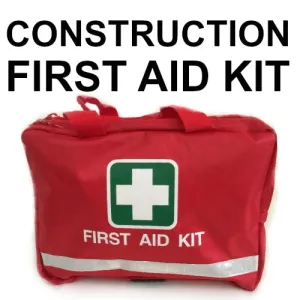CONSTRUCTION FIRST AID KIT RED BAG
