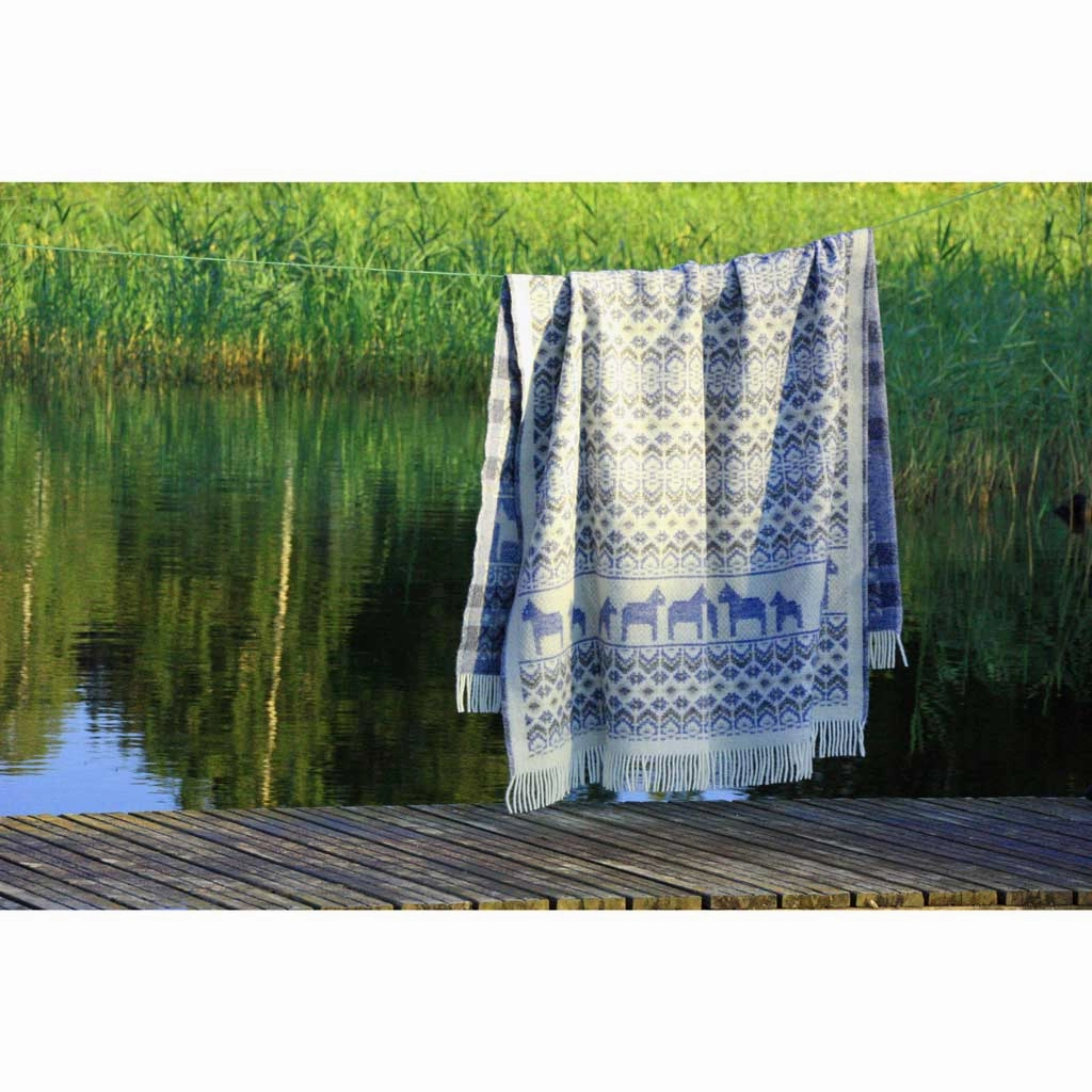 Dalarna Bl Wool Blanket