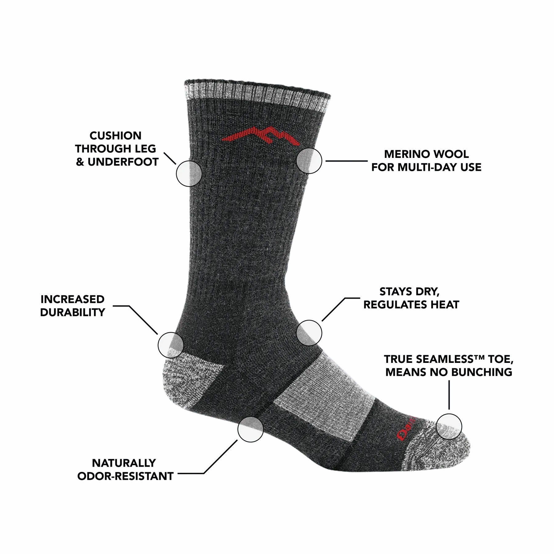 Darn Tough | Men's Hiker Boot Midweight Hiking Sock