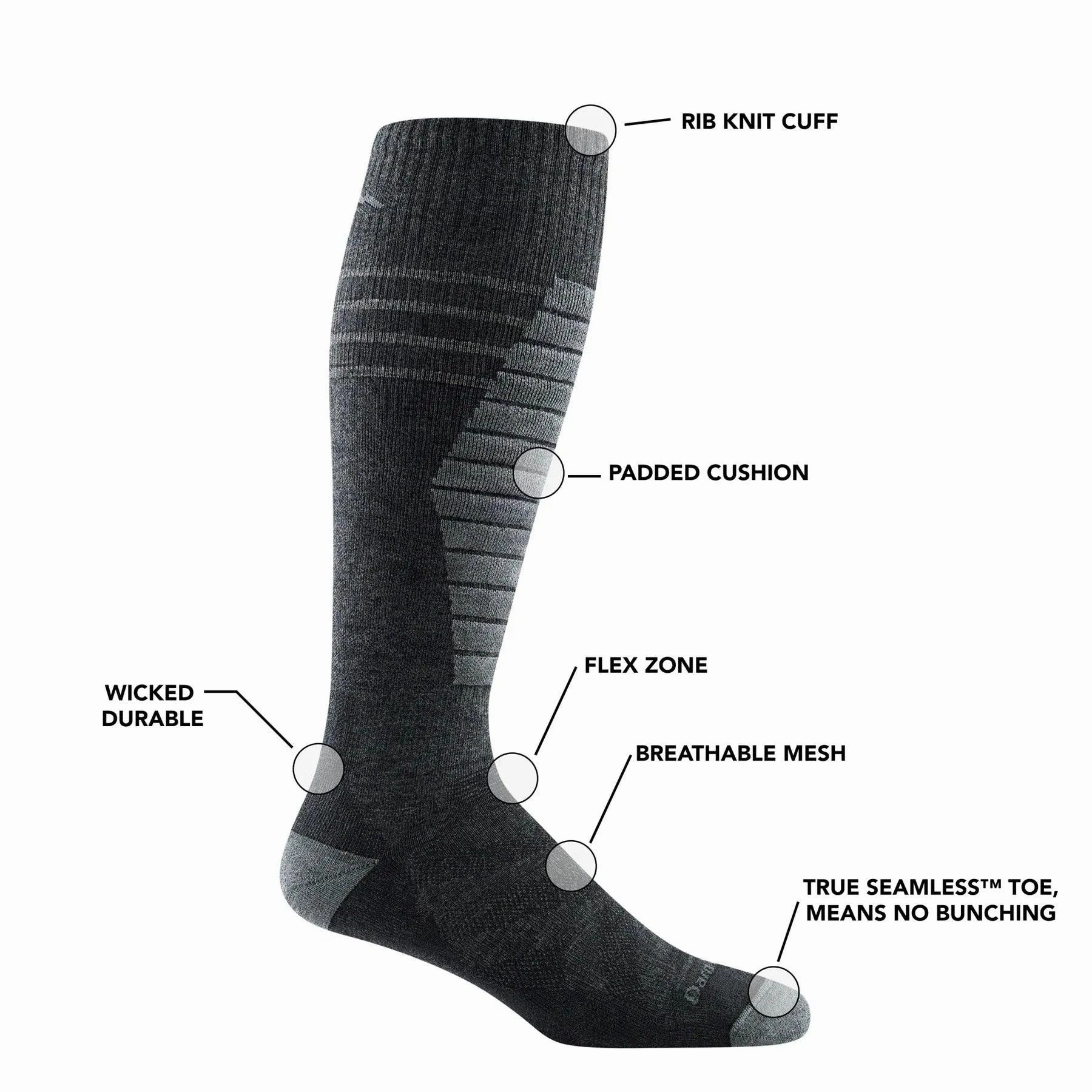 Darn Tough | Women's Edge Over-the-Calf Midweight Ski & Snowboard Sock- Discontinued