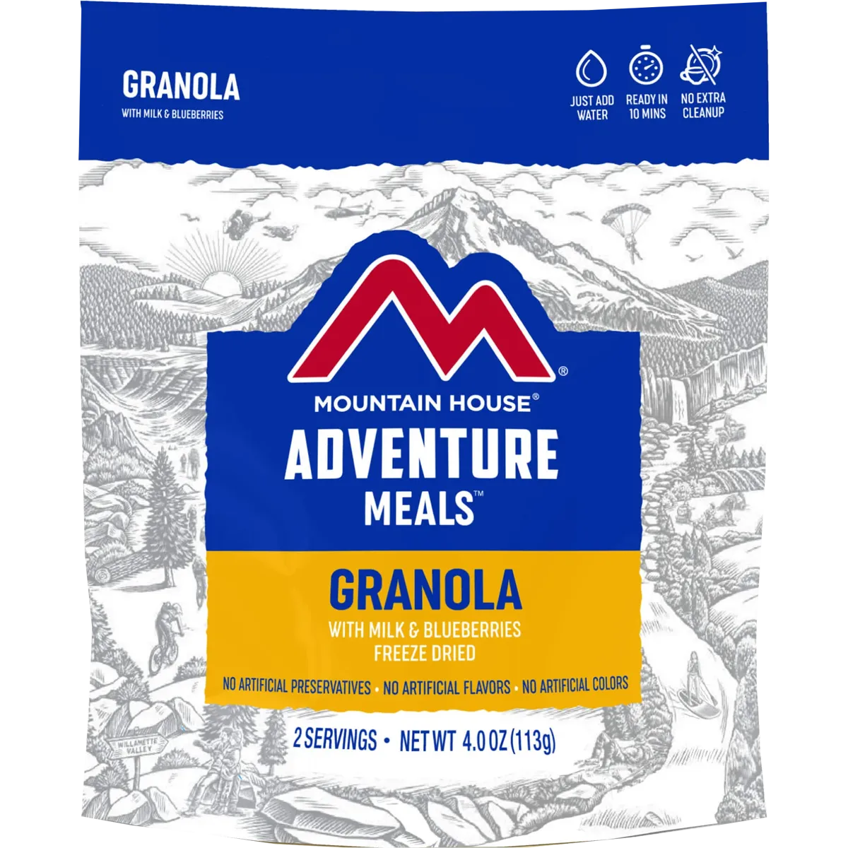 Granola with Milk & Blueberries (2 Servings)