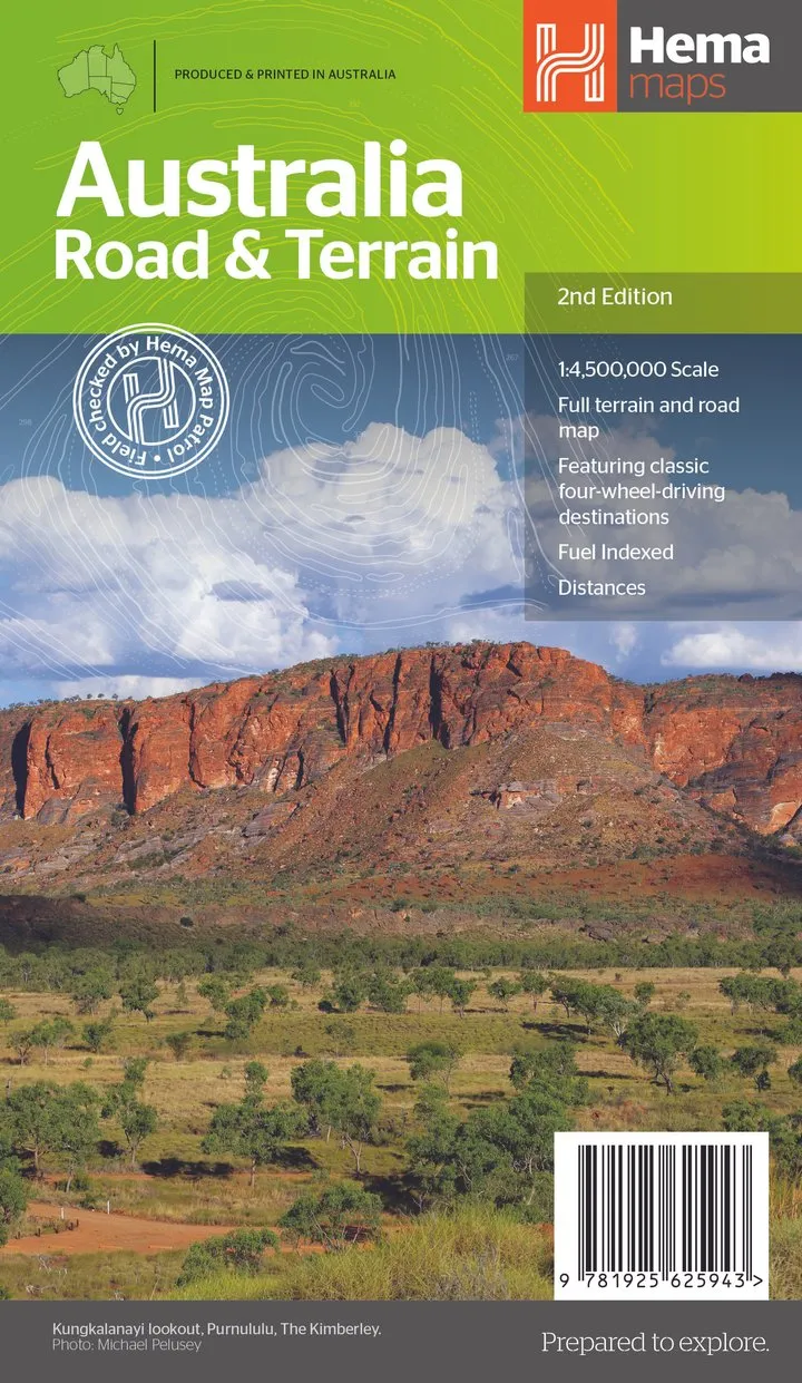 Hema Australia Road & Terrain Map
