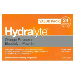 HYDRALYTE ORANGE SCH VPK 24 ELECTROLYTE POWDER SACHETS