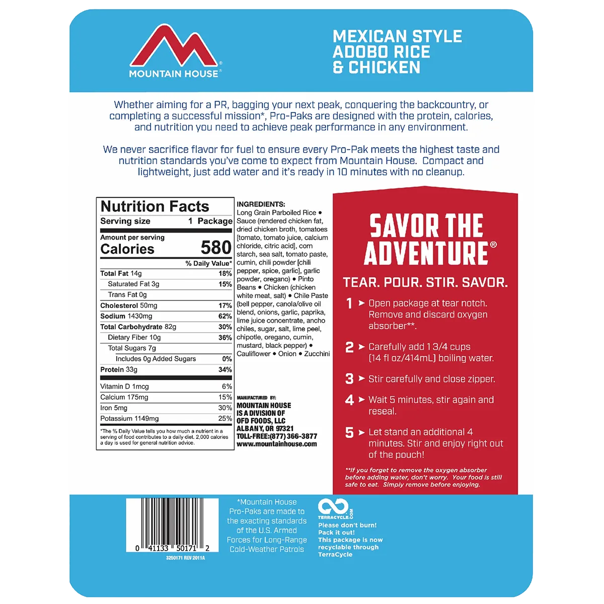 Mexican Adobo Rice Chicken Gluten Free Pro Pak