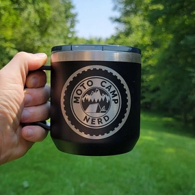 Moto Camp Nerd Insulated Coffee Mug 16oz.