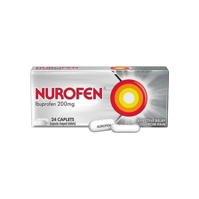 Nurofen Ibuprofen Caplets Pain Relief 200mg 24 Pack