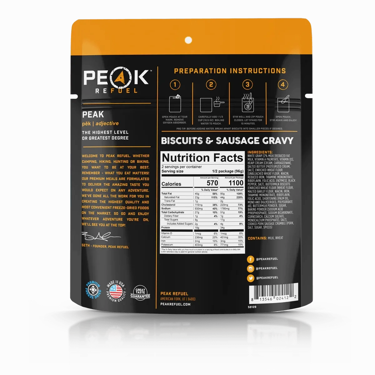 Peak Refuel | Biscuits & Sausage Gravy