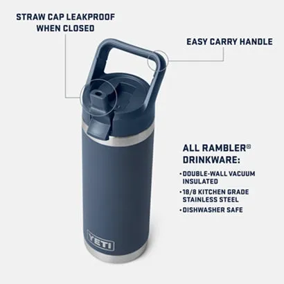 Rambler 18 oz. Water Bottle with Color-Matched Straw Cap