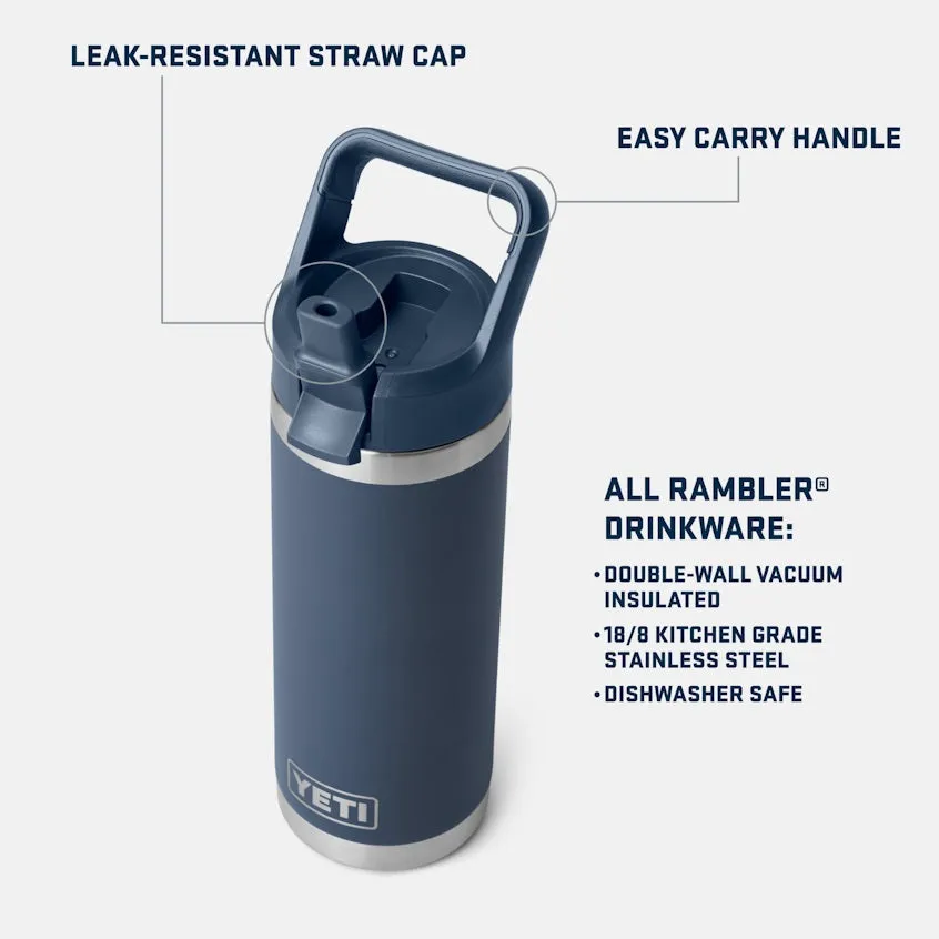 Rambler 18 oz. Water Bottle with Color-Matched Straw Cap