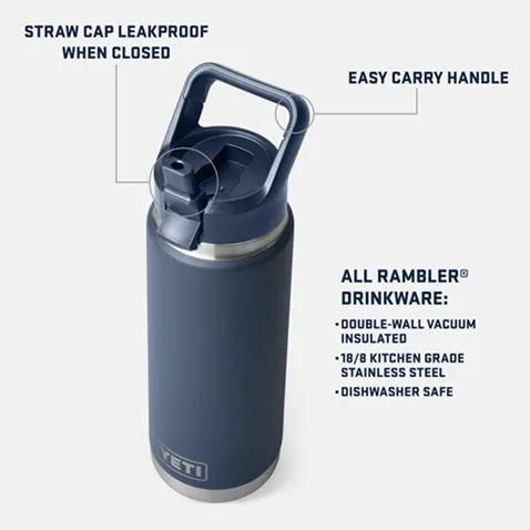 Rambler 26 oz. Water Bottle with Color-Matched Straw Cap