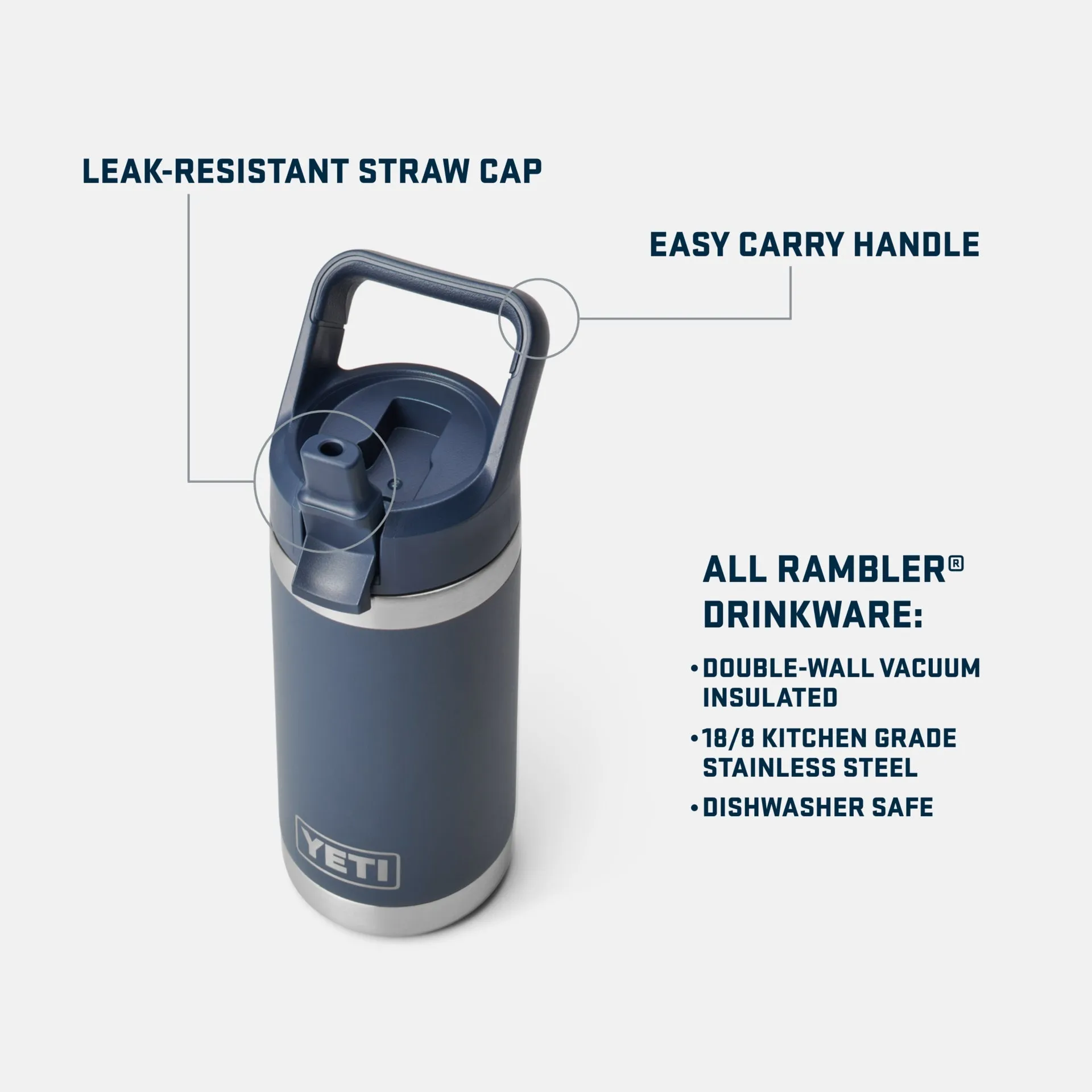 Rambler Jr 12 oz. Water Bottle with Color-Matched Straw Cap