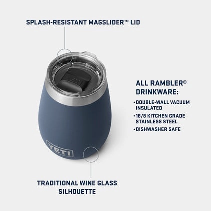 Rambler 10 oz. Wine Tumbler with Magslider Lid