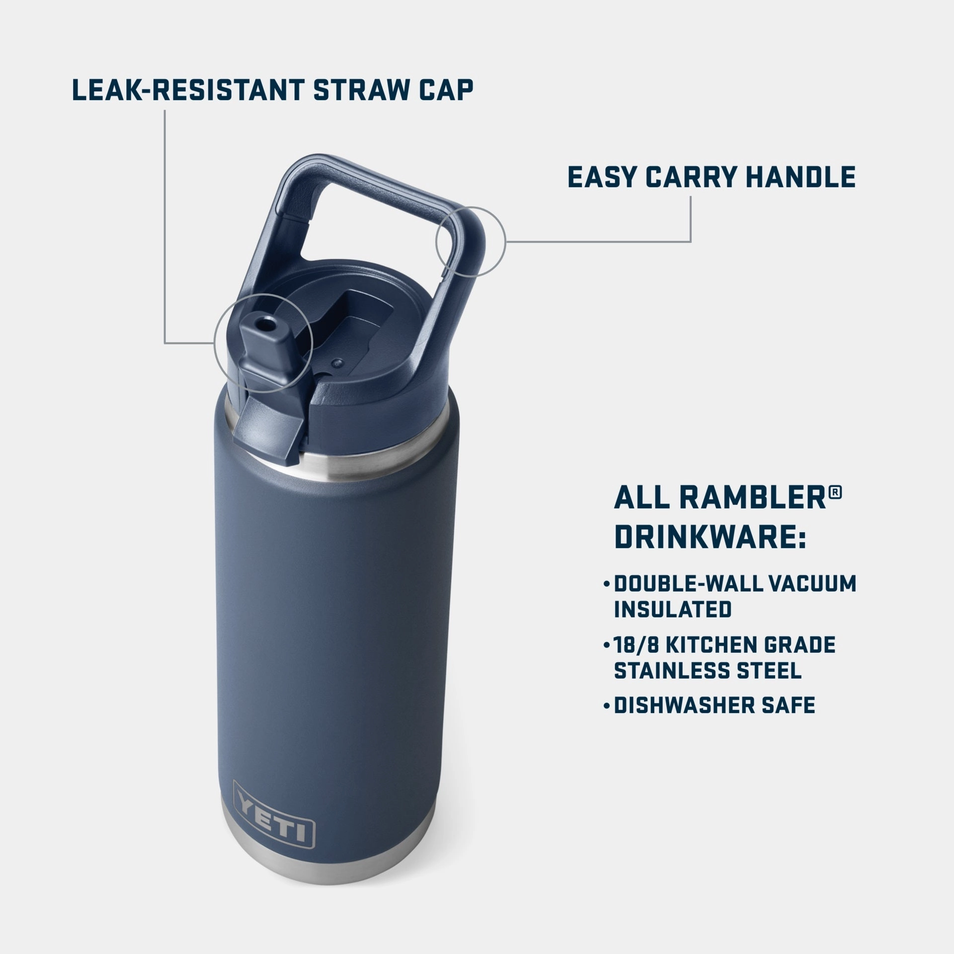 Rambler 26 oz. Water Bottle with Color-Matched Straw Cap