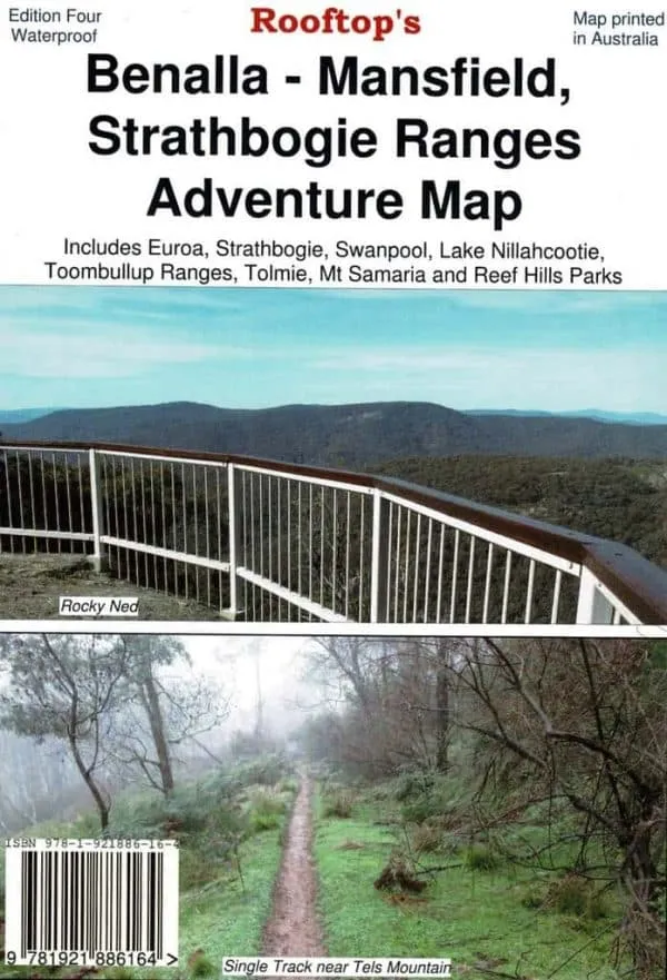 Rooftop's Benalla/Mansfield Map - Strathbogie  Ranges  on  Reverse