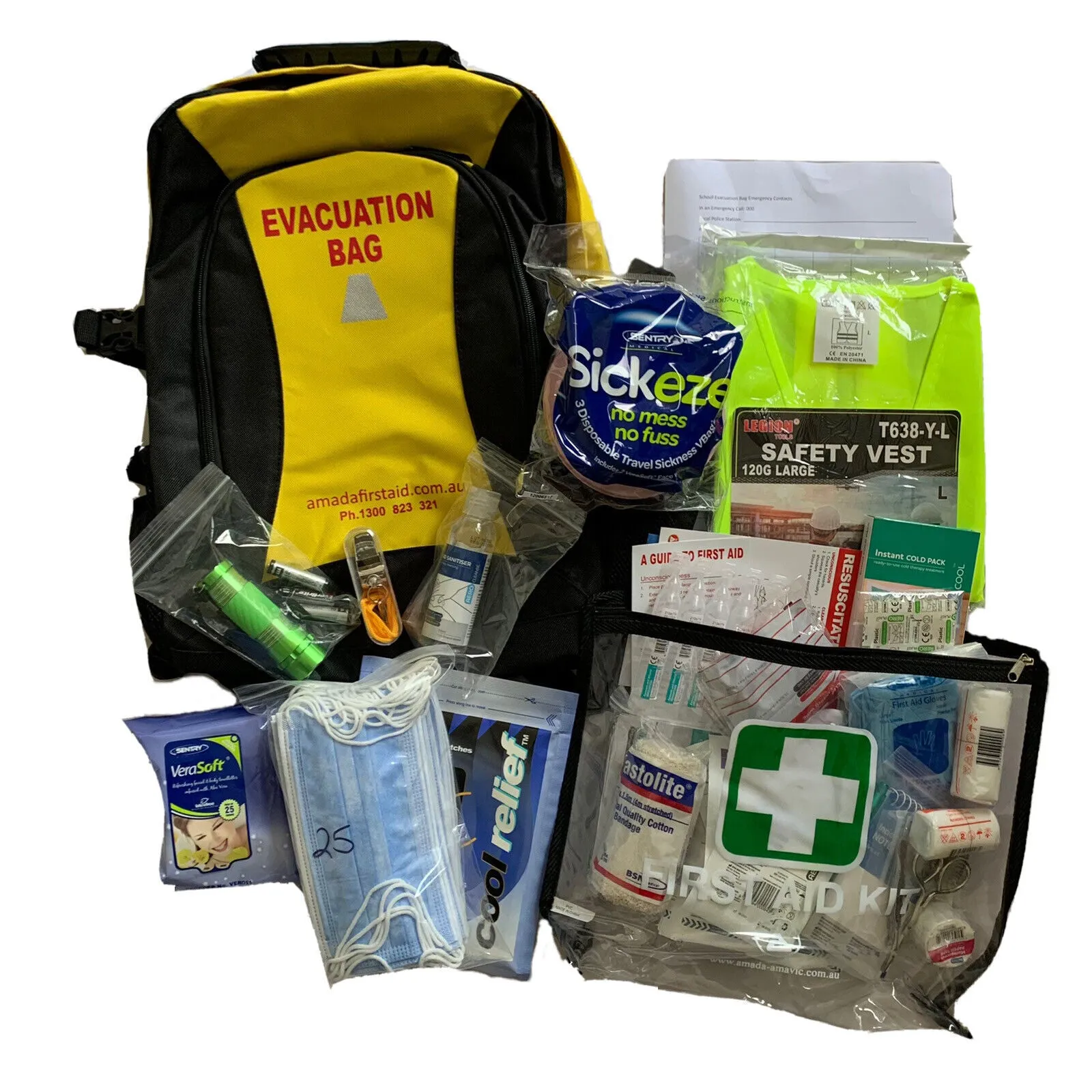 SCHOOL EVACUATION BAG Filled