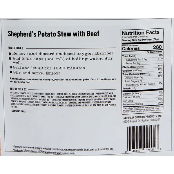 Shepherd's Potato Stew w/ Beef (2 Servings)