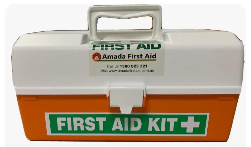 Small Home First Aid Kit orange white 1 tray tackle box
