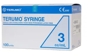 Terumo 3ml Luer Slip Syringe  Box of 100