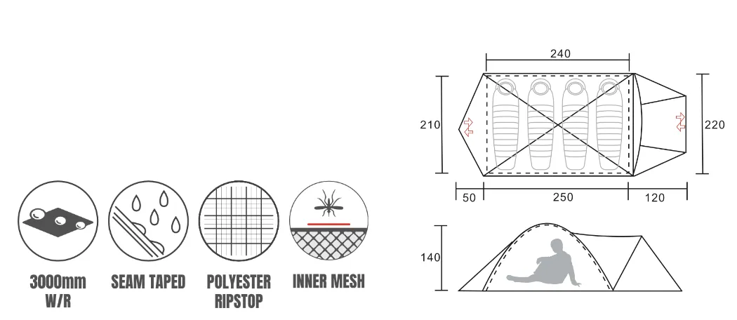 Treqa Ontario Series 4-Person Tent
