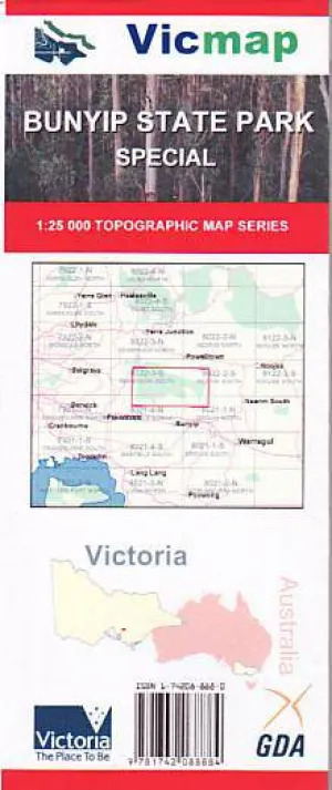 Vicmap Bunyip State Park Special 1:25,000 Double Format Map